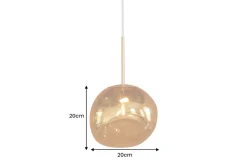 Runde Hängelampe LIQUID DIAMOND 20cm gold Glas Stahl Kugelleuchte