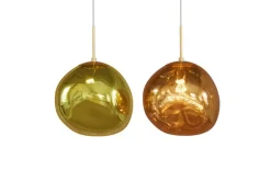 Runde Hängelampe LIQUID DIAMOND 35cm gold Glas Stahl Kugelleuchte