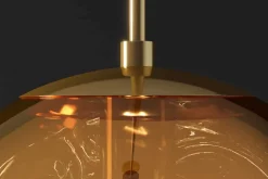 Runde Hängelampe LIQUID DIAMOND 35cm gold Glas Stahl Kugelleuchte