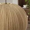 Runde Hängelampe ORGANIC 45cm natur Stoffschirm Boho