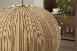 Runde Hängelampe ORGANIC 45cm natur Stoffschirm Boho