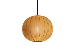 Runde Hängelampe ORGANIC 45cm natur Stoffschirm Boho