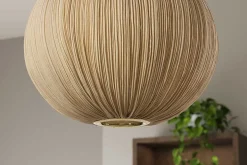 Runde Hängelampe ORGANIC 45cm natur Stoffschirm Boho