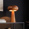 Runde Tischlampe ALVA 40cm natur Akazienholz Eisen Tischleuchte