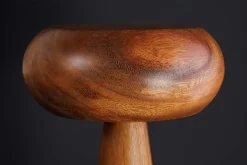 Runde Tischlampe ALVA 40cm natur Akazienholz Eisen Tischleuchte