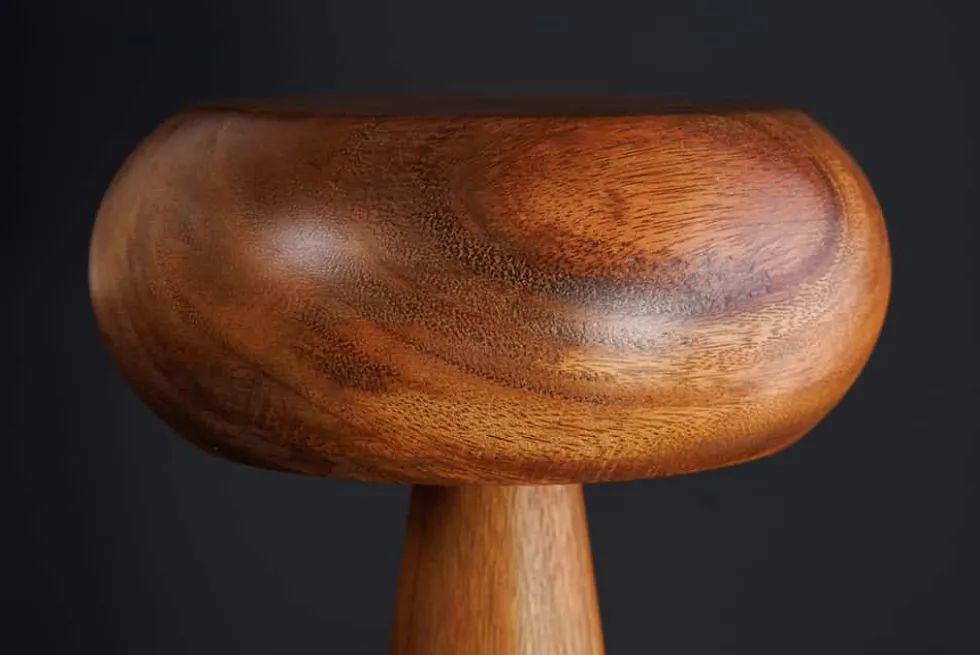 Runde Tischlampe ALVA 40cm natur Akazienholz Eisen Tischleuchte