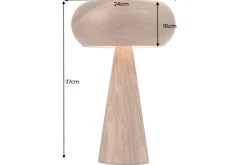 Runde Tischlampe ALVA 40cm natur Akazienholz Eisen Tischleuchte