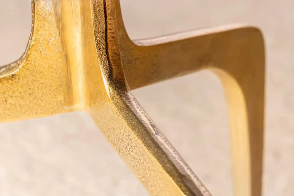 Runder Beistelltisch ABSTRACT 60cm messing gold Metallbeine Schwarzglas handmade