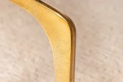 Runder Beistelltisch ABSTRACT 60cm messing gold Metallbeine Schwarzglas handmade