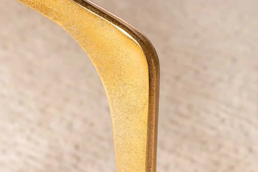 Runder Beistelltisch ABSTRACT 60cm messing gold Metallbeine Schwarzglas handmade