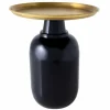 Runder Beistelltisch ELEGANCIA 50cm gold antik schwarz Metall Eisen handmade
