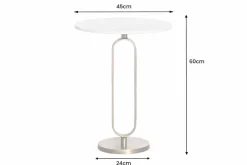 Runder Beistelltisch ELEGANCE 60cm weiß gold antik Marmor Metall Aluminium handmade