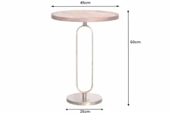 Runder Beistelltisch ELEGANCE 60cm messing Mangoholz Metall Aluminium massiv handmade