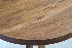 Runder Beistelltisch ELEGANCE 60cm messing Mangoholz Metall Aluminium massiv handmade
