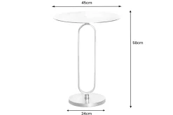 Runder Beistelltisch ELEGANCE 60cm silber Metall Aluminium handmade