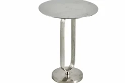 Runder Beistelltisch ELEGANCE 60cm silber Metall Aluminium handmade
