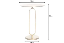 Runder Beistelltisch ELEGANCE 60cm gold Metall Aluminium handmade