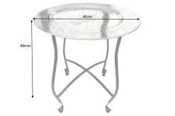 Runder Beistelltisch MARRAKESCH 50cm silber Teetisch abnehmbares Tablett klappbar