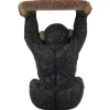 Runder Beistelltisch MONKEY 55cm schwarz grau Affen-Skulptur handmade