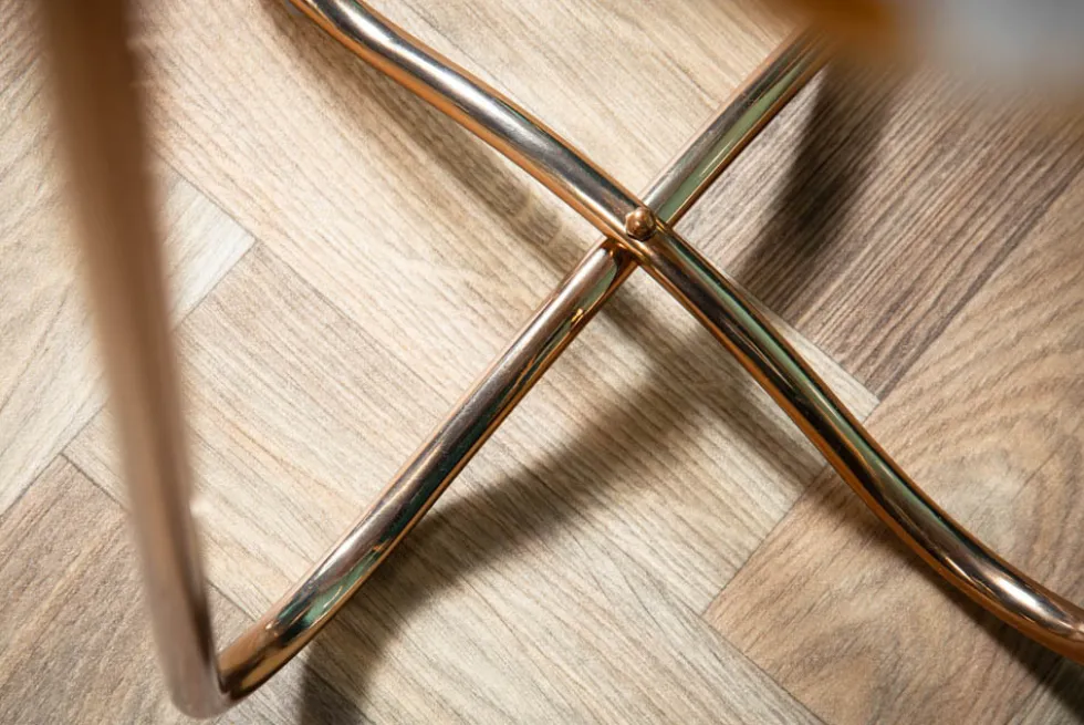 Runder Beistelltisch NOBLE I 35cm Edelstein Achat klappbar goldenes Metallgestell