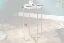 Runder Beistelltisch NOBLE I 35cm Edelstein Achat klappbar goldenes Metallgestell