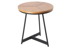 Runder Beistelltisch OAK ELEGANCE 45cm Eiche-Design schwarzes Metallgestell