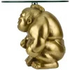 Runder Beistelltisch SUMO 30cm gold Skulptur handmade