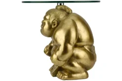 Runder Beistelltisch SUMO 30cm gold Skulptur handmade