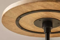 Runder Beistelltisch TRAYFUL 55cm natur Mangoholz Massivholz Marmorfuß Metall schwarz