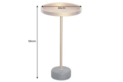 Runder Beistelltisch TRAYFUL 60cm gold Eisen schwarzer Marmorfuß handmade