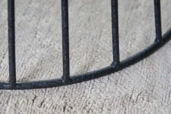 Runder Beistelltisch VARIATION 45cm schwarz Metallgestell Eisen handmade