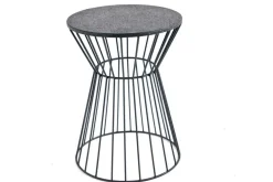 Runder Beistelltisch VARIATION 45cm schwarz Metallgestell Eisen handmade