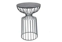 Runder Beistelltisch VARIATION 55cm schwarz Eisen Metallgestell handmade