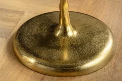 Runder Beistelltisch WILDLIFE PEACOCK 60cm gold Glasplatte Metall Pfauen-Skulptur