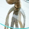 Runder Beistelltisch WILDLIFE OCTOPUS 70cm messing gold Metall Glas Skulptur handmade