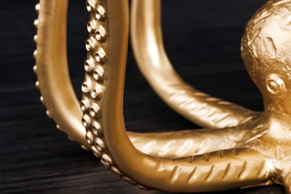 Runder Beistelltisch WILDLIFE OCTOPUS 50cm gold Skulptur Glas