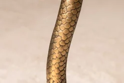 Runder Beistelltisch WILDLIFE SNAKE 65cm kupfer antik Metall Glas handmade