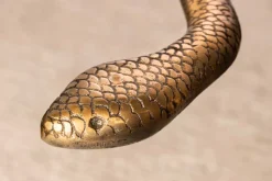Runder Beistelltisch WILDLIFE SNAKE 65cm kupfer antik Metall Glas handmade