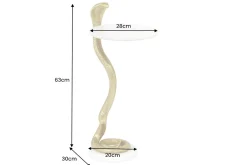 Runder Beistelltisch WILDLIFE COBRA 65cm gold weiß Marmor Schlangen-Skulptur handmade