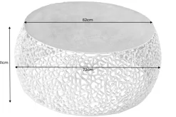 Runder Couchtisch ABSTRACT LEAF 75cm gold Metall filigrane Handarbeit Vintage Design