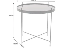 Runder Couchtisch ELEGANCE 45cm anthrazit Glas schwarz Metallgestell