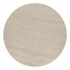 Runder Couchtisch ENSO 80cm champagner greige Travertin Keramik Walnussholz