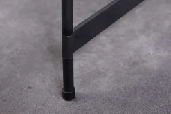 Runder Couchtisch FUSION 50cm Baumscheibe Eiche schwarz Metall Beistelltisch
