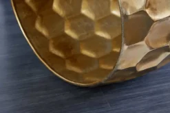 Runder Couchtisch ORGANIC ORIENT 70cm gold Metall Hammerschlag handmade Waben Design