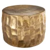 Runder Couchtisch ORGANIC ORIENT 55cm gold Metall Hammerschlag 3D-Design handmade