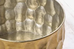 Runder Couchtisch ORGANIC ORIENT 55cm gold Metall Hammerschlag 3D-Design handmade