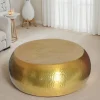 Runder Couchtisch ORIENT 80cm messing Metall Aluminium Hammerschlag Design handmade