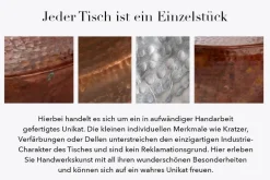 Runder Couchtisch ORIENT 80cm kupfer Metall Aluminium Hammerschlag Design handmade