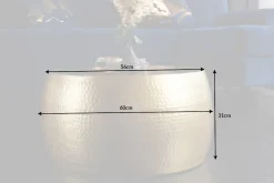 Runder Couchtisch ORIENT III 60cm gold Metall Hammerschlag Design handmade