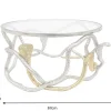 Runder Couchtisch SNAKE 70cm gold silber Metall Schlangen-Skulptur Glasplatte